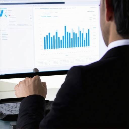 Analyzing Call Analytics for GMB Optimization Business owner reviewing call analytics and SEO data on a computer