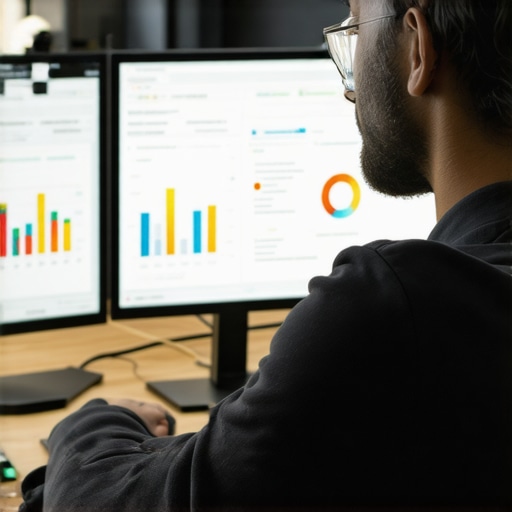 Business owner reviewing SEO and call tracking analytics on a laptop