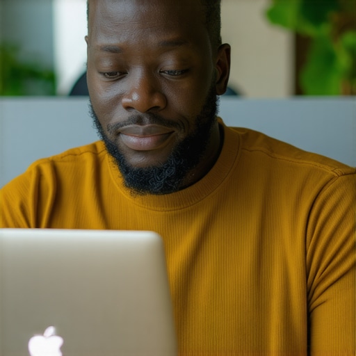 Business Owner Engaged in Local SEO Small business owner working on SEO strategies in a community setting