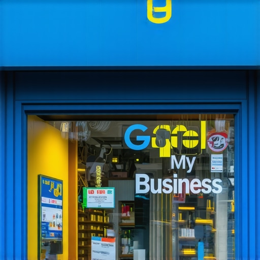 A busy storefront with GMB sign and community activity