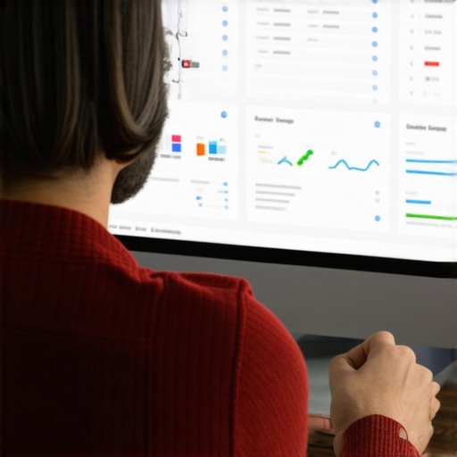 Business owner analyzing local SEO and GMB performance metrics.