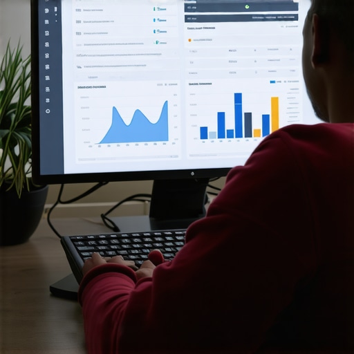 Person reviewing local SEO analytics on a laptop.