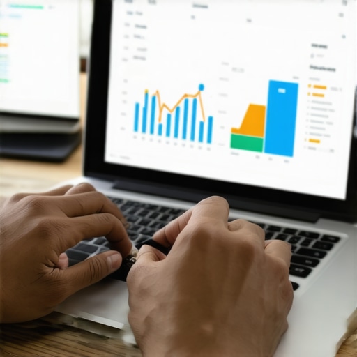 Person analyzing call tracking dashboards on a laptop to ensure ongoing local SEO success.