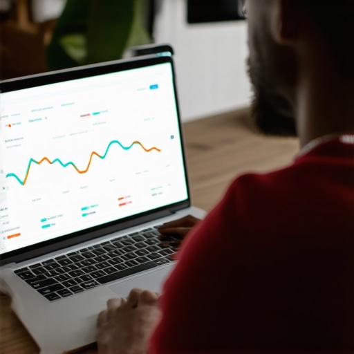 Business owner reviewing local SEO metrics and call data on a laptop.