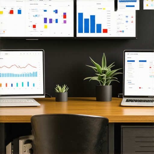 Desk setup showing analytics dashboards and call tracking software for local business growth