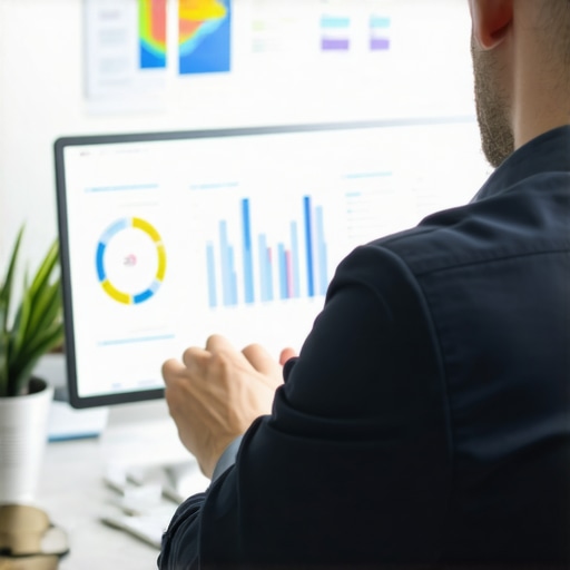 Business owner analyzing local SEO call data on a computer