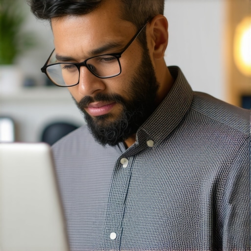 Business owner examining call analytics on a laptop to optimize local SEO efforts.