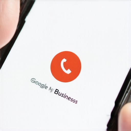 Smartphone screen showing a prominent and clickable call button on a GMB profile.