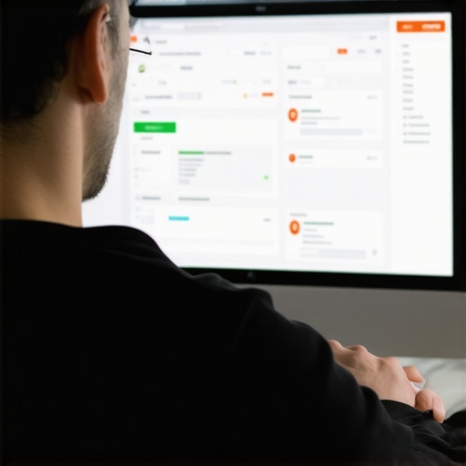 Close-up of a digital marketer analyzing schema markup and local citations on a computer