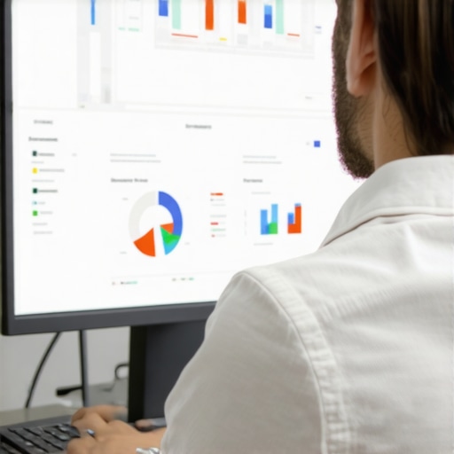 Person analyzing local SEO metrics on a computer for call optimization